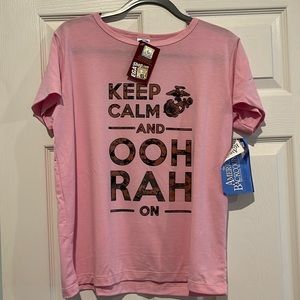 Brand new pink Marine T-shirt. Keep calm and OohRah on. NWT